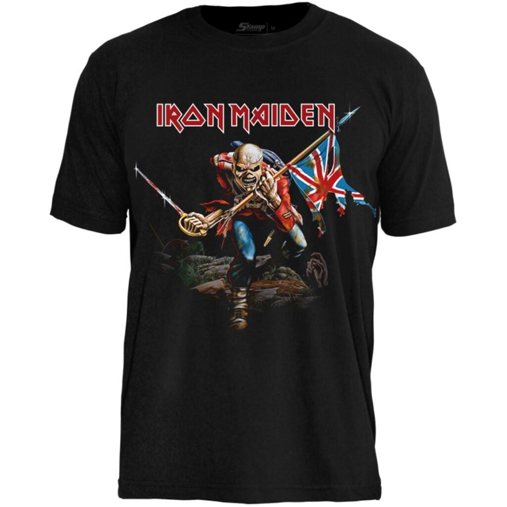 Camiseta Oficial Iron Maiden - The Trooper (Frente/Costas)