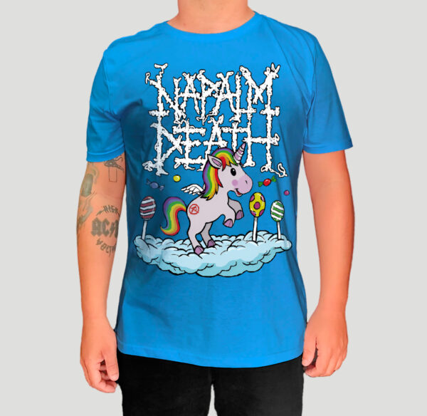 Camiseta Oficial Napalm Death - Unicórnio Azul - Brutal Wear