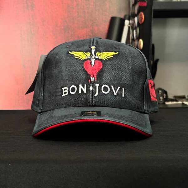 Boné Bordado Estonado - Bon Jovi - Imagem 2