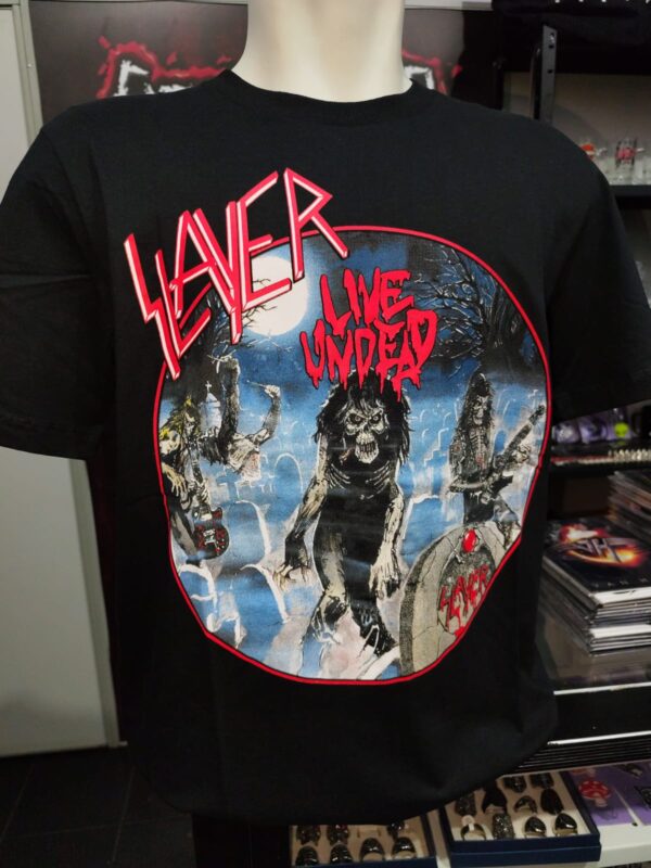 Camiseta Oficial Slayer - Live Undead (Frente e Costas)