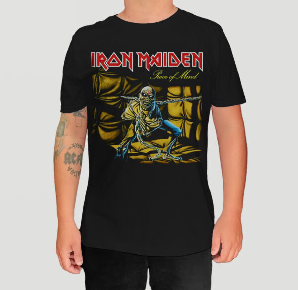 Camiseta Oficial Iron Maiden - Piece of Mind (Frente e Costas)