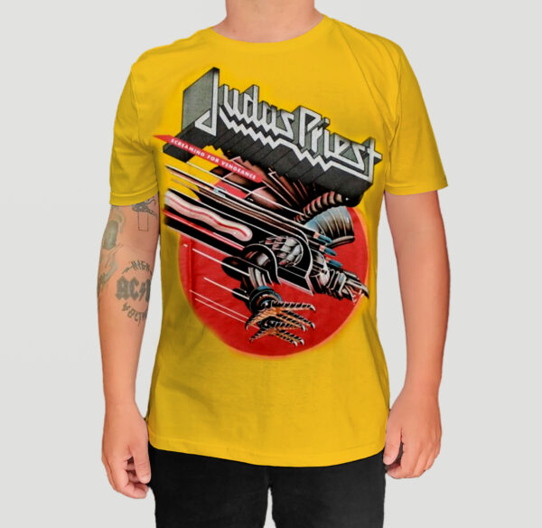 Camiseta Oficial Judas Priest - Screaming For Vengeance - Frente e Costas