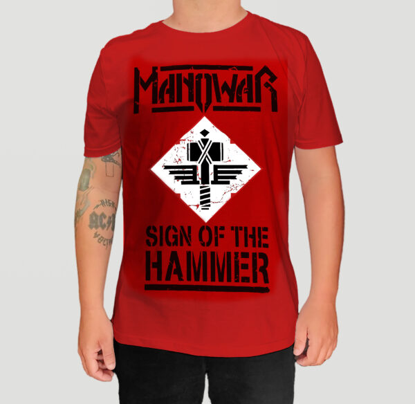 Camiseta Vermelha Manowar - Sign Of The Hammer - Brutal Wear