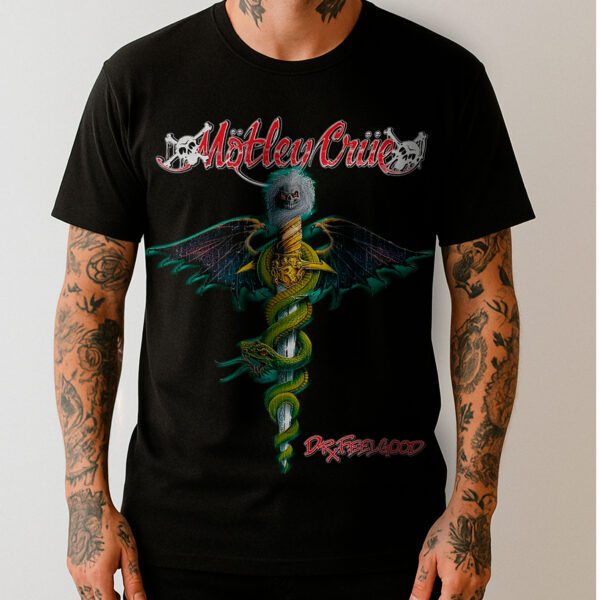 Camiseta Oficial Motley Crüe - Dr Feelgood - Frente e Costas