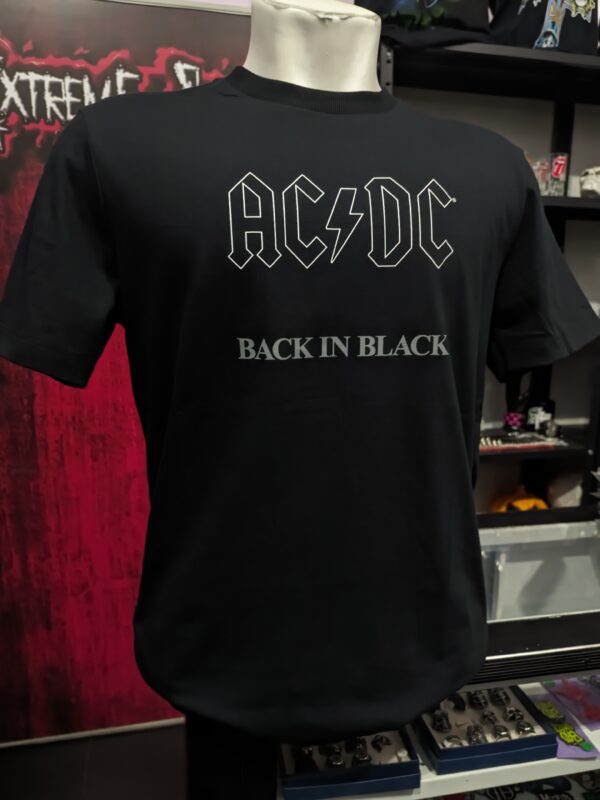 Camiseta Oficial AC/DC - Back In Black Tape - Frente e Costas - Image 3