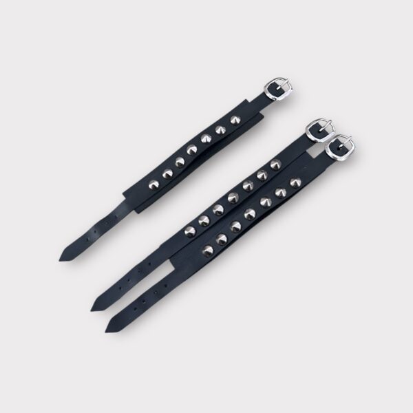 Kit Spikes Punk Gótico Rock Pulseiras + Brinco - Imagem 4