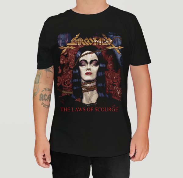 Camiseta Oficial Sarcófago - The Laws Of Scourge - Brutal Wear