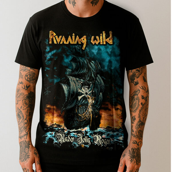 Camiseta Running Wild - Under Jolly Roger - Frente e Costas - Imagem 2
