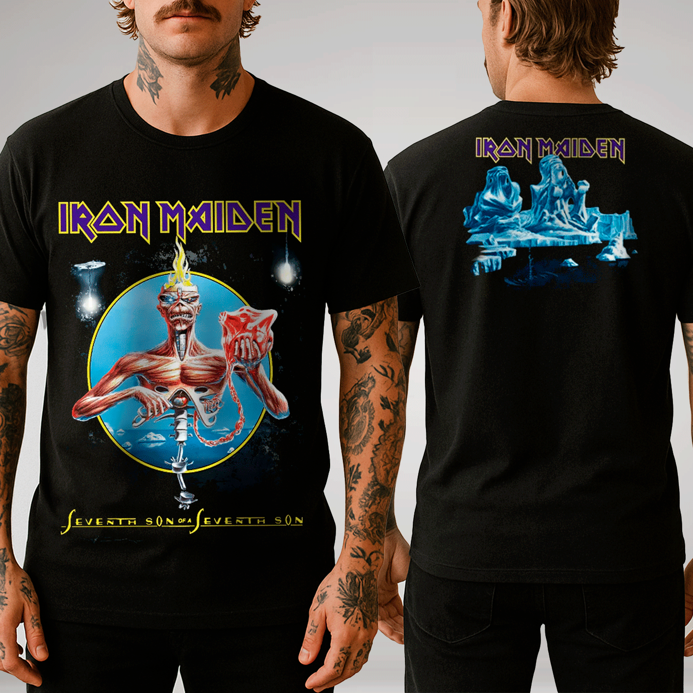 Camiseta Oficial Iron Maiden - Seventh Son Of A Seventh Son I - Frente e Costas