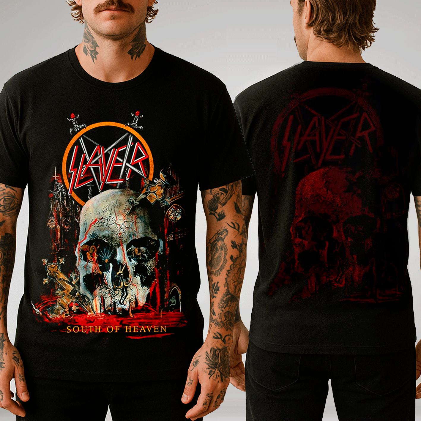 Camiseta Oficial Slayer - South Of Heaven - Frente e Costas
